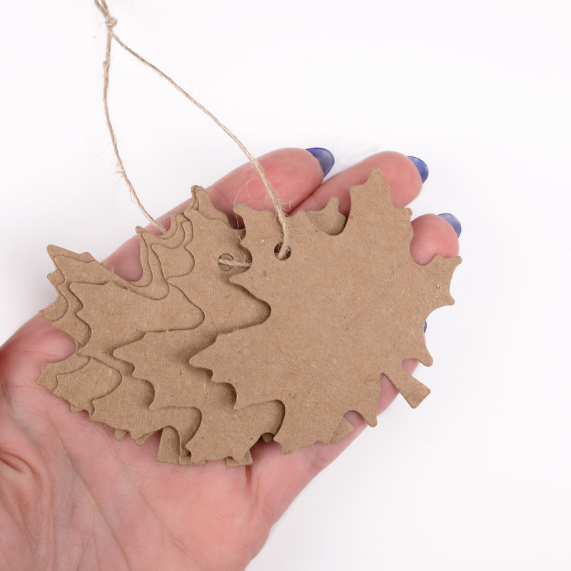 Бирки для подарков, Листик, 60х60 мм, Крафт (UPK-056268)