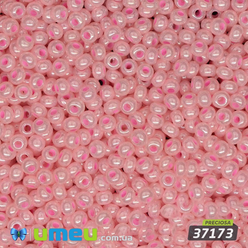Бісер чеський №518 / 37173, Рожевий світлий, Перламутровий, 10/0 (BIS-003849)