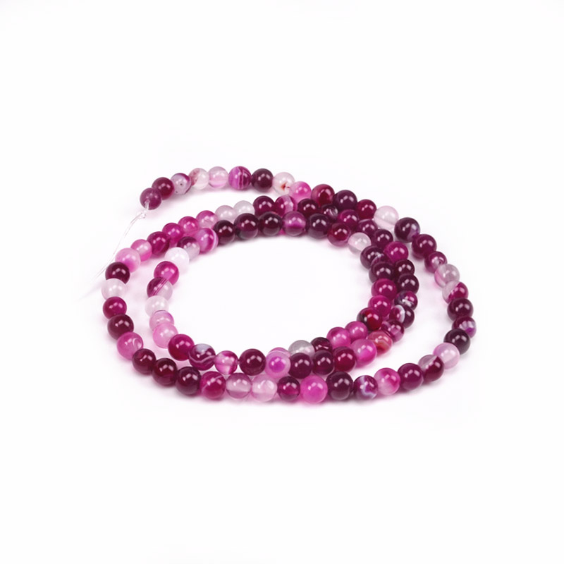 Намистини Агат малиновий, Натур. камінь, 4 мм, Круглі (BUS-051784)