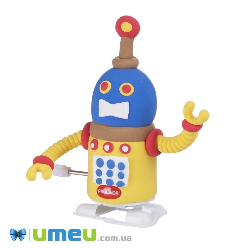 Масса для лепки Paulinda Super Dough Robot заводной механизм (шагает), желтый (DIF-043525)