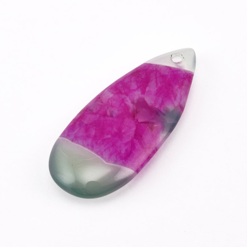 Подвеска Капля, Натур. камень Агат бразильский, 40х18 мм (POD-058676)