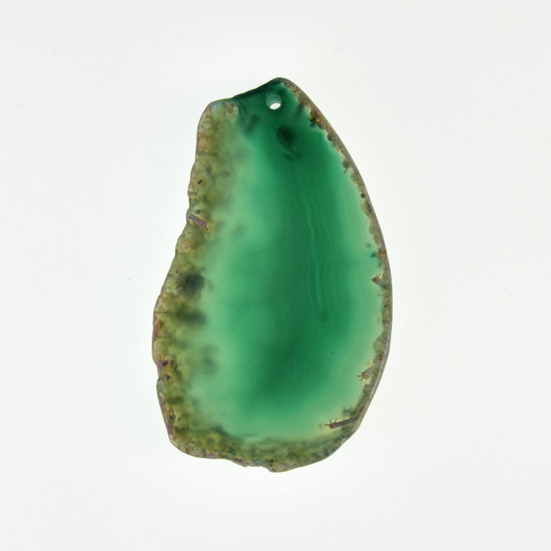 Зріз Агату, Зелений, 67х39 мм (POD-032485)