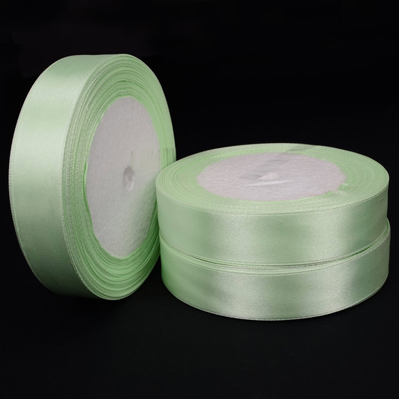 Атласна стрічка, 25 мм, М'ята світла (LEN-055236)