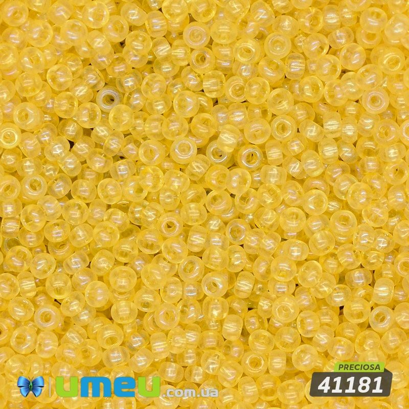 Бісер чеський №781/41181, Жовтий райдужний, 10/0 (BIS-043888)