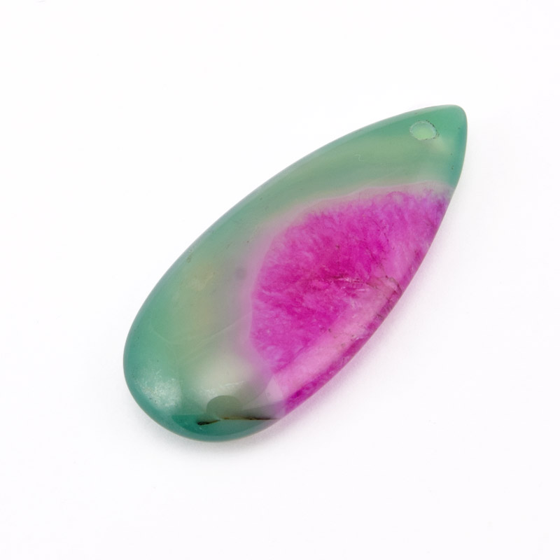 Подвеска Капля, Натур. камень Агат бразильский, 40х18 мм (POD-058682)