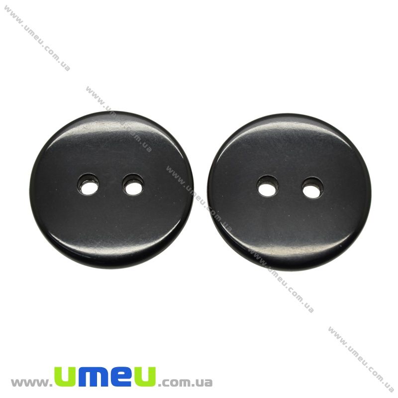 Пуговица пластиковая Круглая, 20 мм, Черная (PUG-038582)
