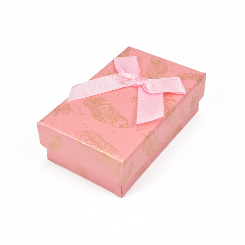 Подарункова коробочка Прямокутна з малюнком, 8х5х2,5 см, Рожева (UPK-056827)