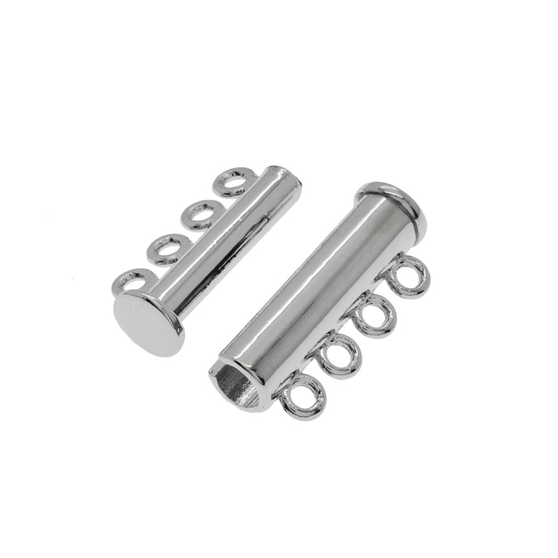 Магнітний замок-слайдер на 4 нитки, Темне срібло, 25,5 х13,5х7 мм (ZAM-013560)