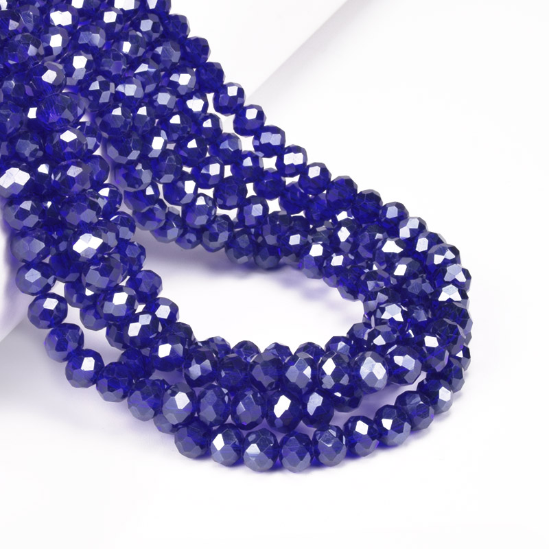 Намистини ронделі, 6х5 мм, Сині АВ (BUS-057078)