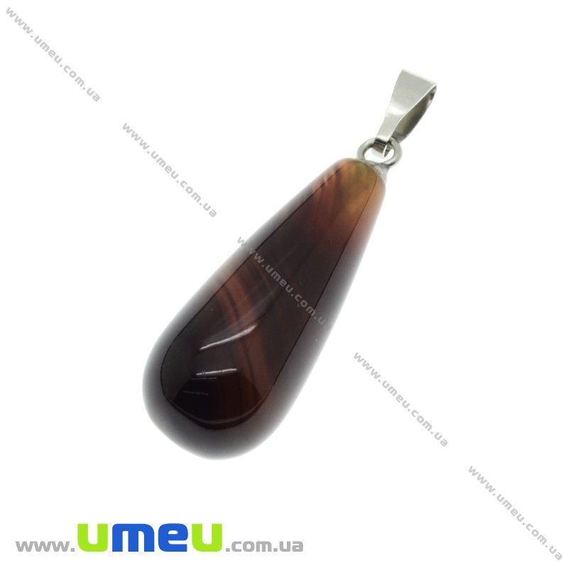 Підвіска Крапля з натурального каменю, Агат, 34х10 мм (POD-020867)