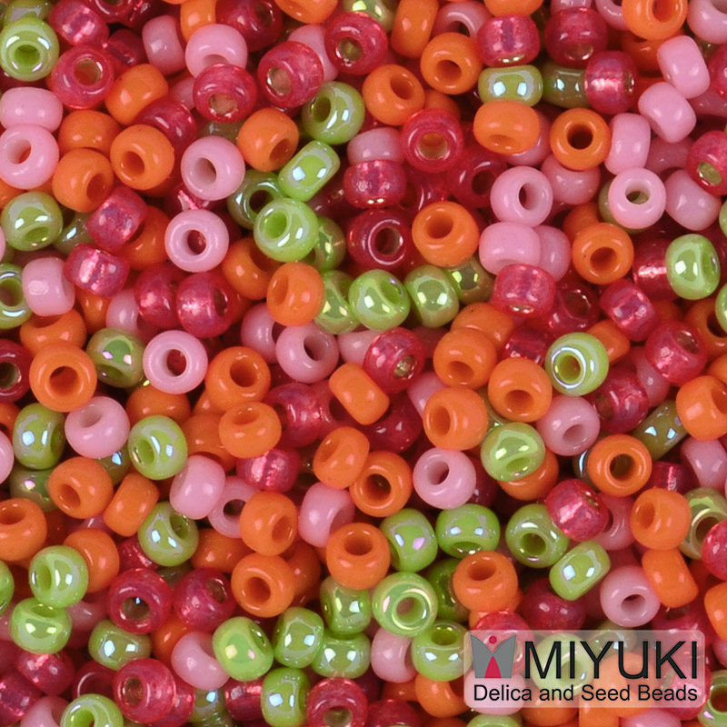 Бісер японський Miyuki круглий RR 11/0 №MIX126, Мікс червоний (BIS-051193)