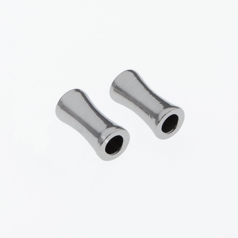 Бусина из нержавеющей стали, 8х4 мм, Темное серебро (STL-055679)