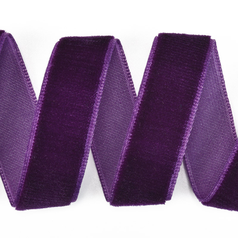 Лента бархатная, 15 мм, Фиолетовая (LEN-060288)