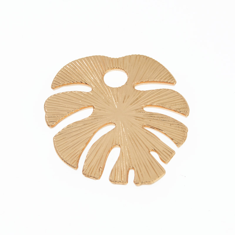 Подвеска метал. Лист монстеры, 33,5х30 мм, Золото (POD-054712)