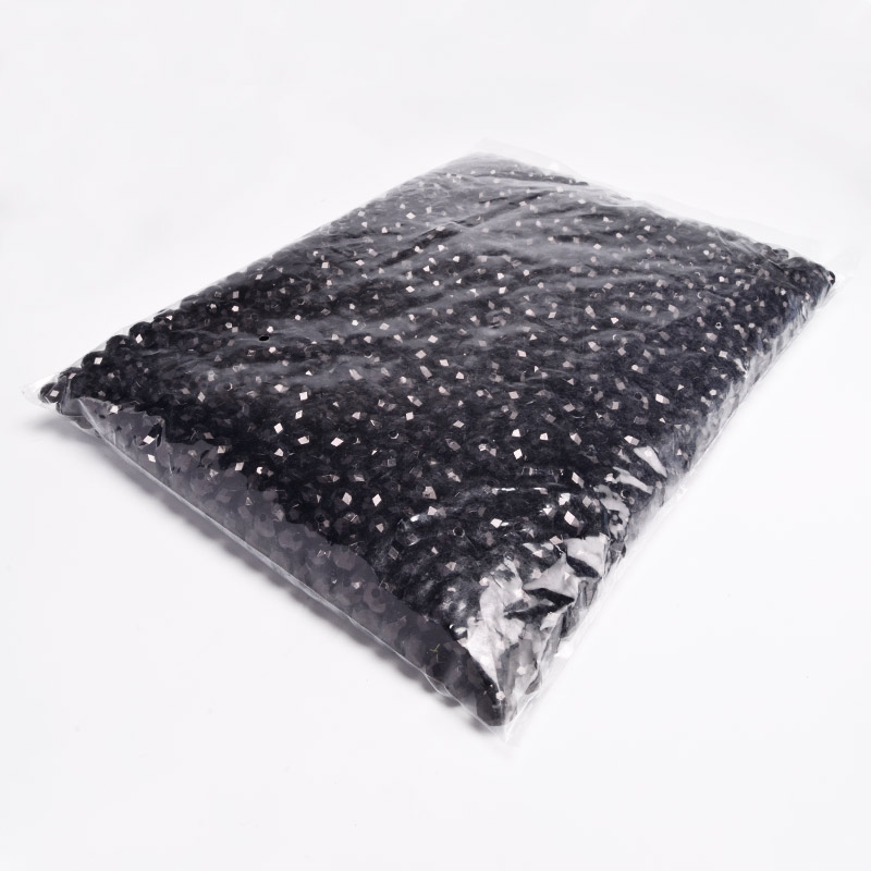 Бусины для сумок, Акриловые, Рондели, 8 мм, Черные (BUS-054591)