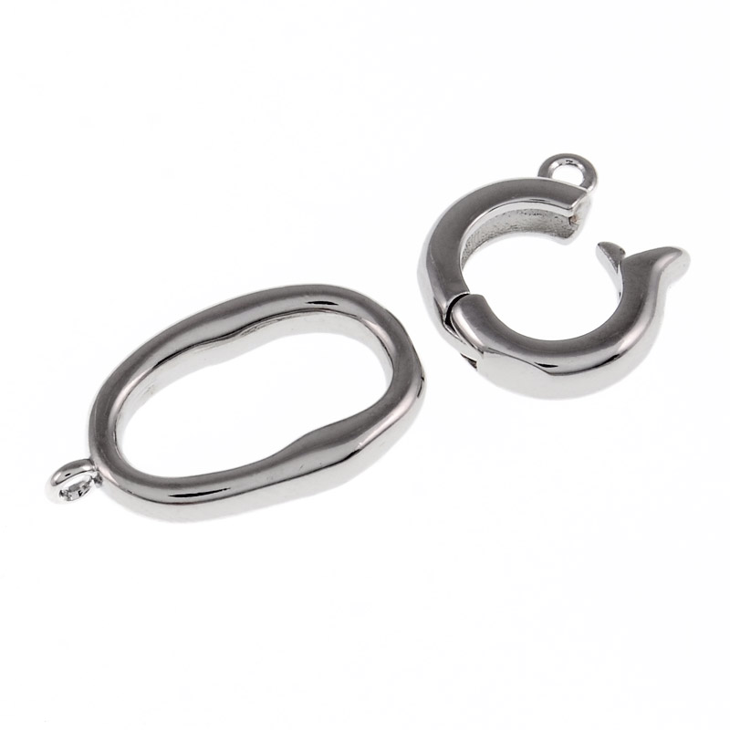 Застёжка, 30х12 мм, Латунь с покрытием Родий (ZAM-055430)