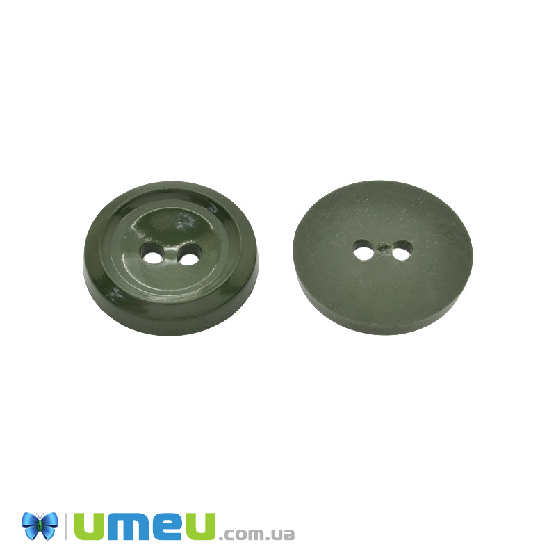 Пуговица пластиковая Круглая, 17,5 мм, Хаки (PUG-047919)