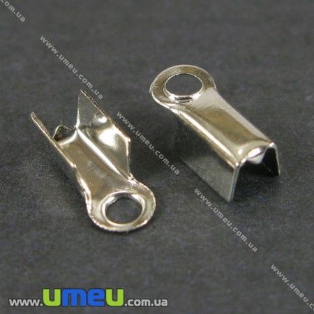 Затискачі, 12х4 мм, Світле срібло (ZAG-008429)