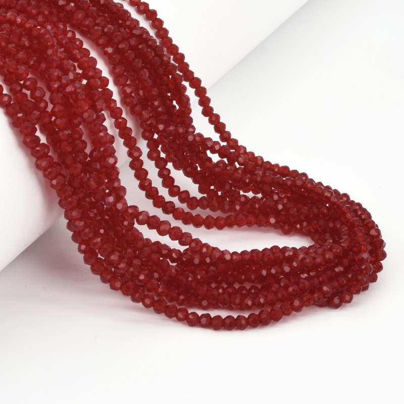 Намистини ронделі, 3х2,5 мм, Червоні (BUS-057224)