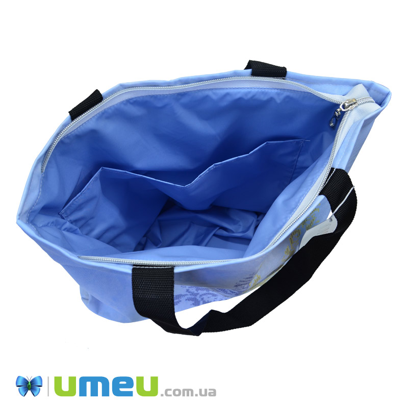 Сумка з принтом під вишивку, Тризуб, Блакитна (SXM-044495)