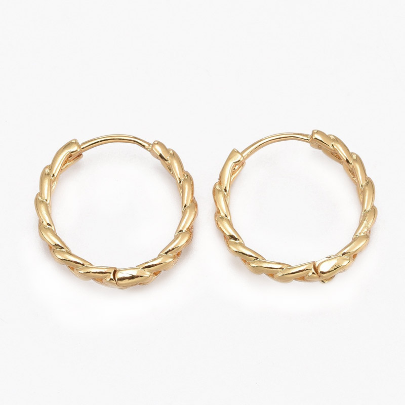 Серьги-кольца Huggie, Латунь с покрытием 18 kt, 16х3 мм (OSN-053100)