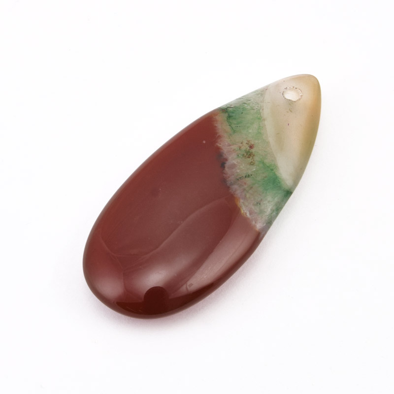 Подвеска Капля, Натур. камень Агат бразильский, 40х18 мм (POD-058697)