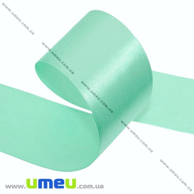 Атласная лента, 40 мм, Бирюзовая светлая (LEN-033641)