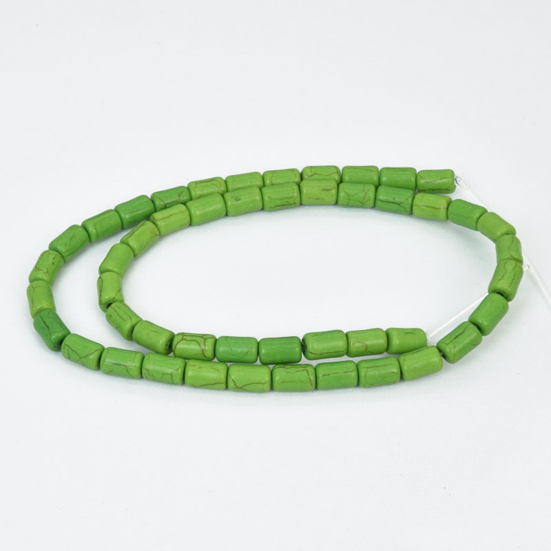 Намистини Бірюза пофарбована, Синт. камінь, 9х5 мм, Циліндр (BUS-057552)