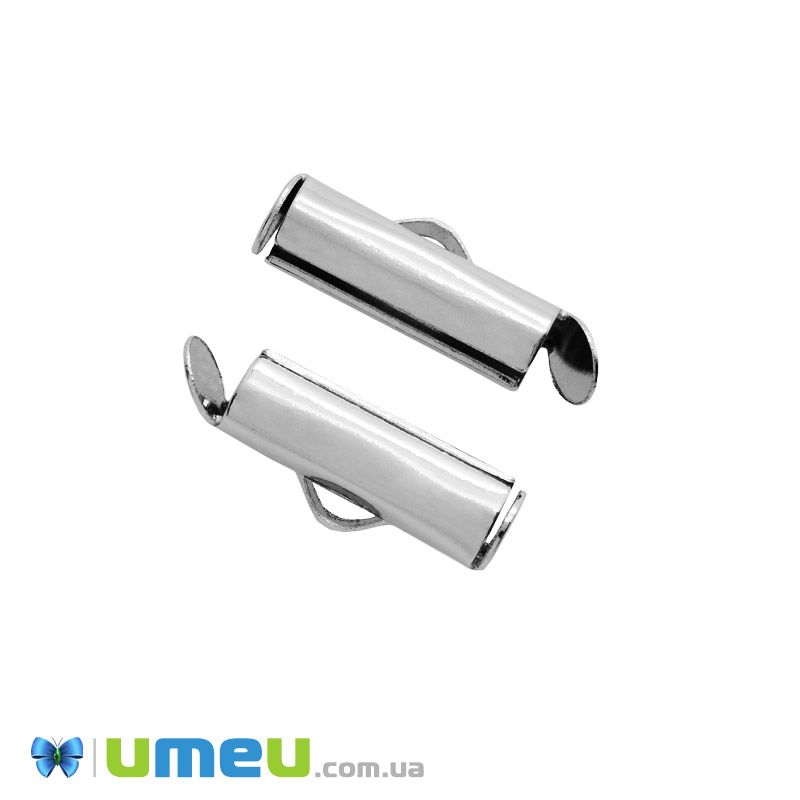 Зажим круглый, 13х5,5х4 мм, Темное серебро (ZAG-048696)