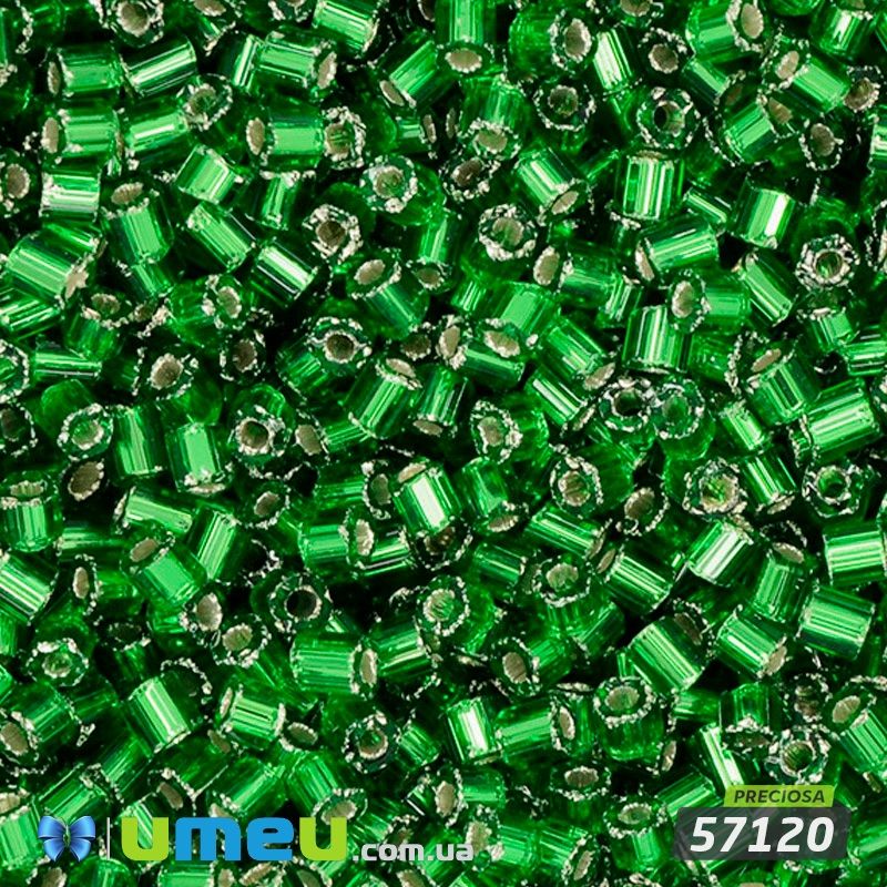 Бісер чеський Рубка 11/0, №57120, Зелений блискучий (BIS-044046)