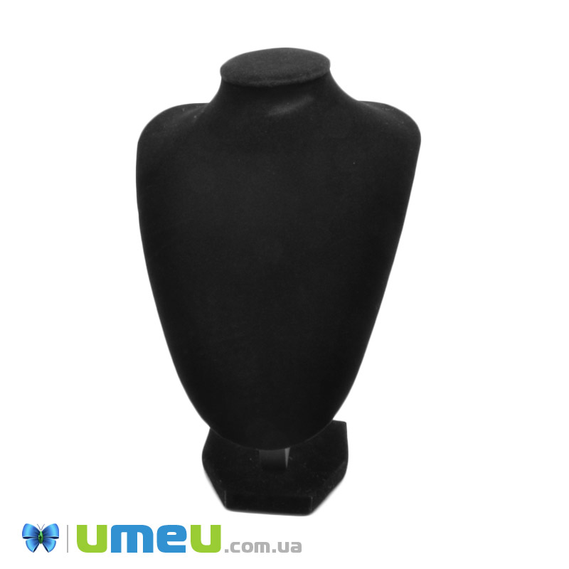 Підставка під кольє оксамитова Шия, 21х16 см, Чорна (UPK-034719)