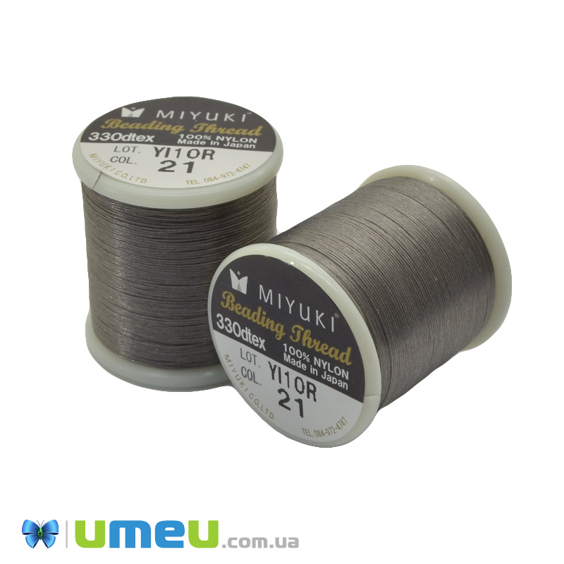 Нить для бисера Miyuki 21, Серая, 50 м (MUL-045297)