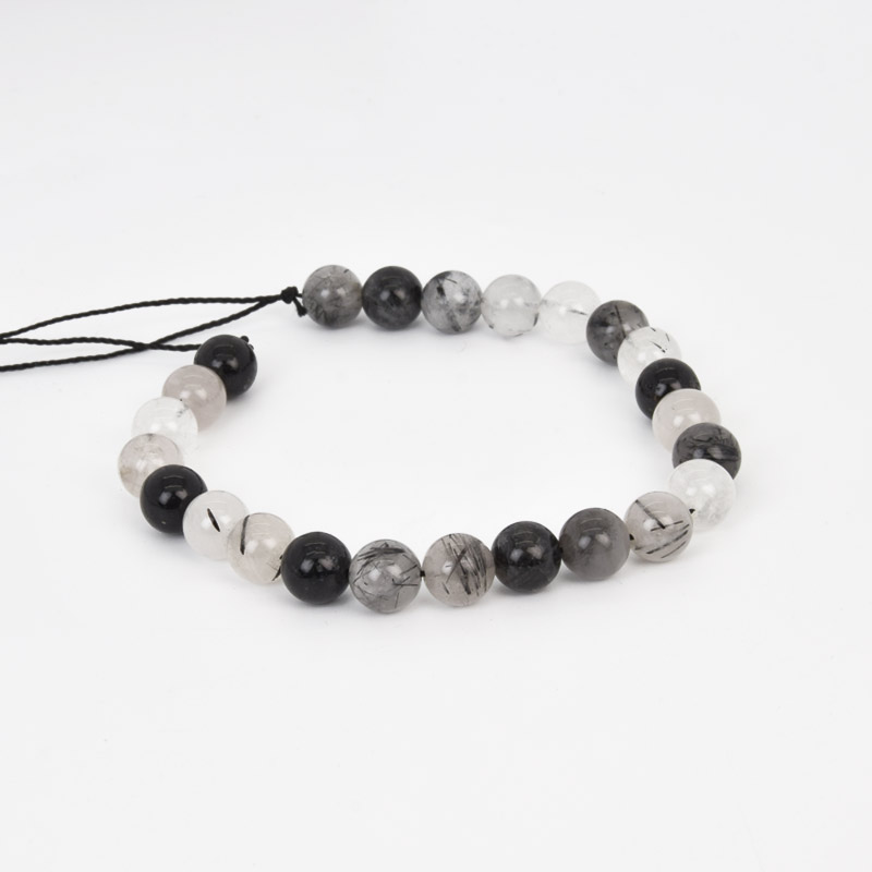 Намистини Кварц рутиловий, Натур. камінь, 8 мм, Круглі, 19 см (BUS-058021)