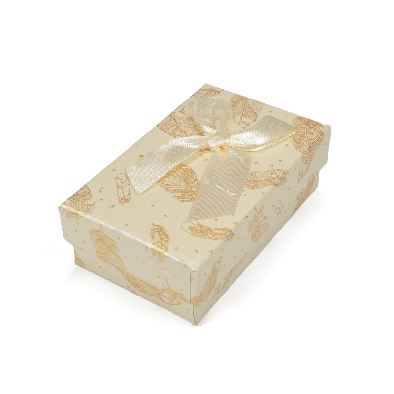 Подарункова коробочка Прямокутна з малюнком, 8х5х2,5 см, Кремова (UPK-056825)