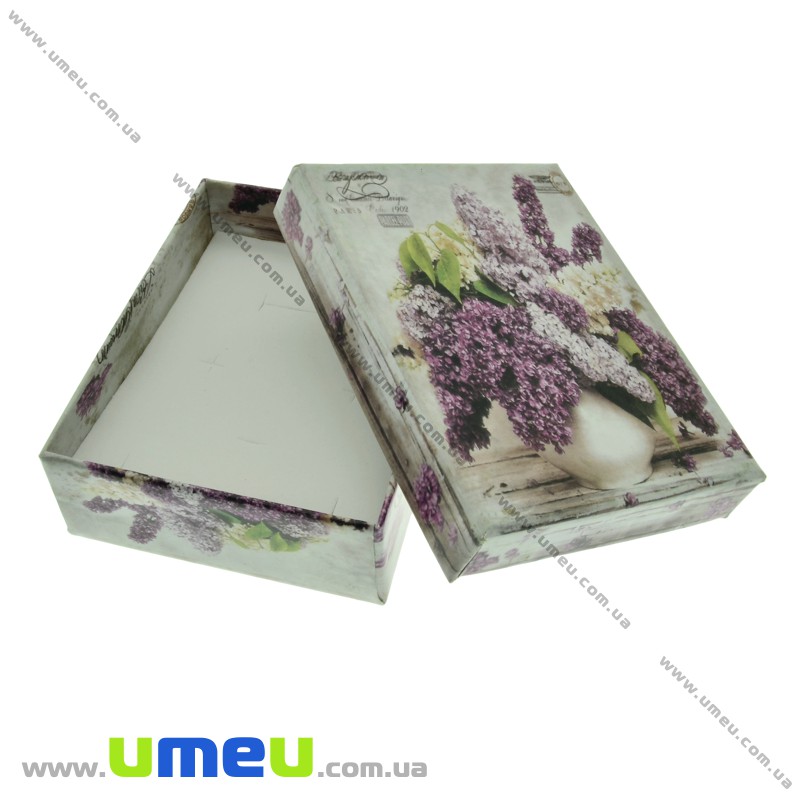 Подарункова коробочка Прямокутна з малюнком, 9х7х3 см, Сіра (UPK-023163)