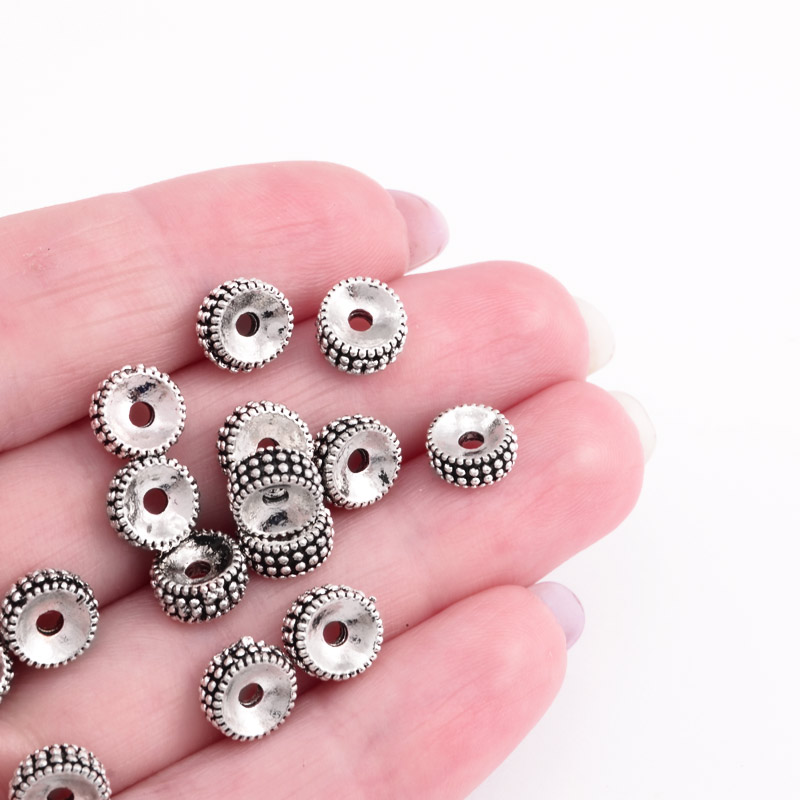 Бусины-разделители мет., 7,5х3,4 мм, Античное серебро (BUS-055343)