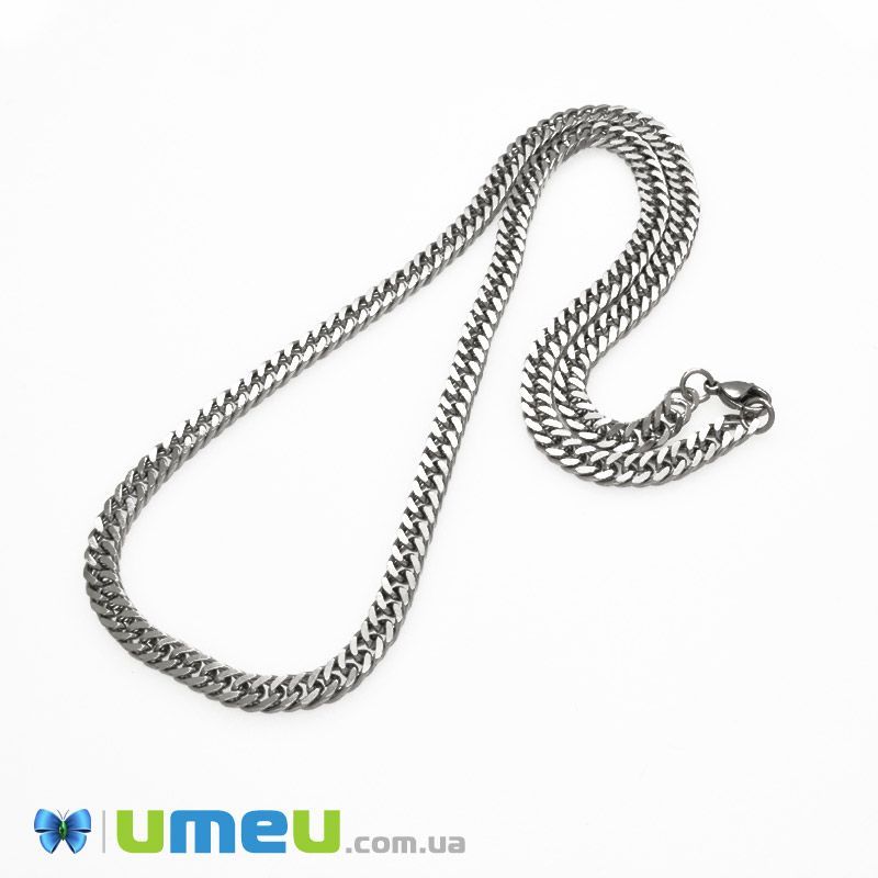 Основа на шею из нерж. ст., Темное серебро, 5 мм, 55 см (STL-049640)