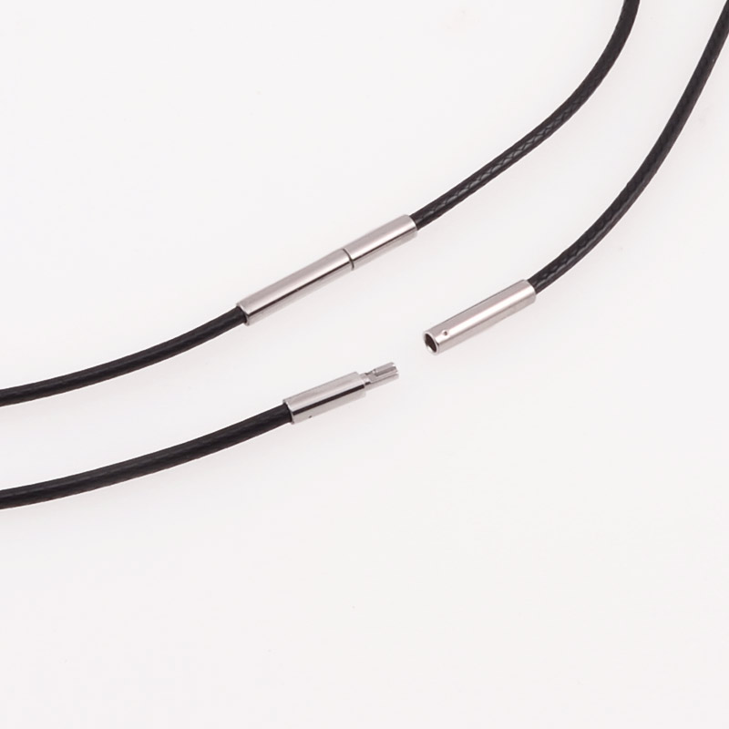 Основа для кольє 1,5 мм, 55 см, Замок нерж. сталь, Чорна (OSN-055551)