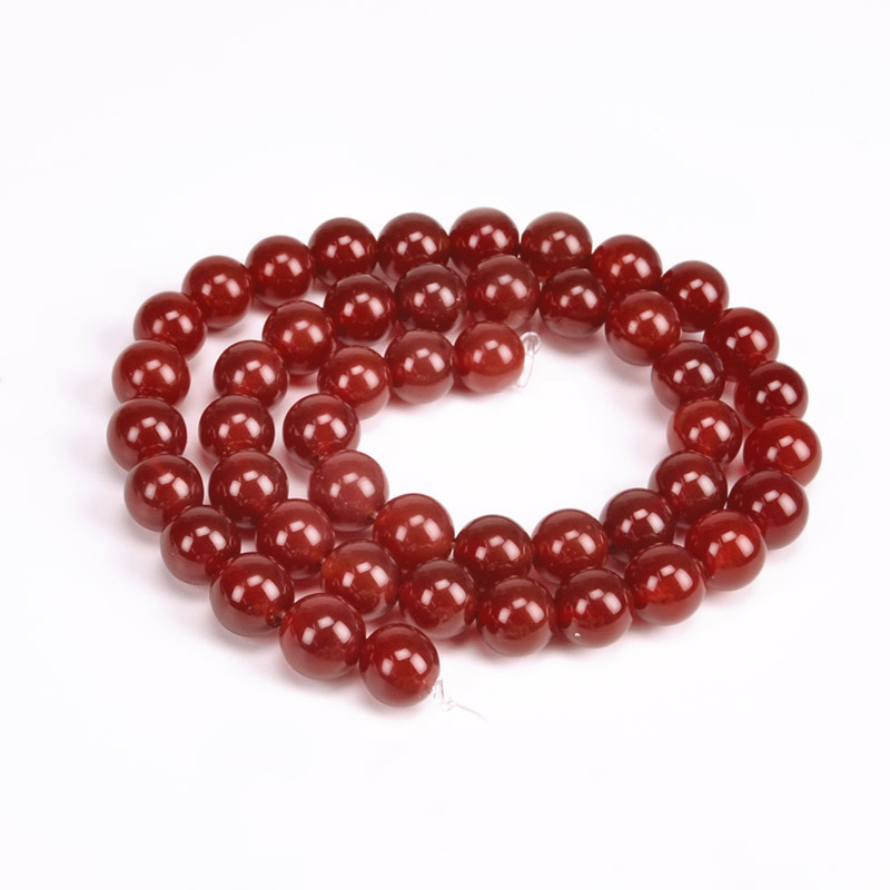 Намистини Агат червоний, Натур. камінь, 8 мм, Круглі (BUS-051689)