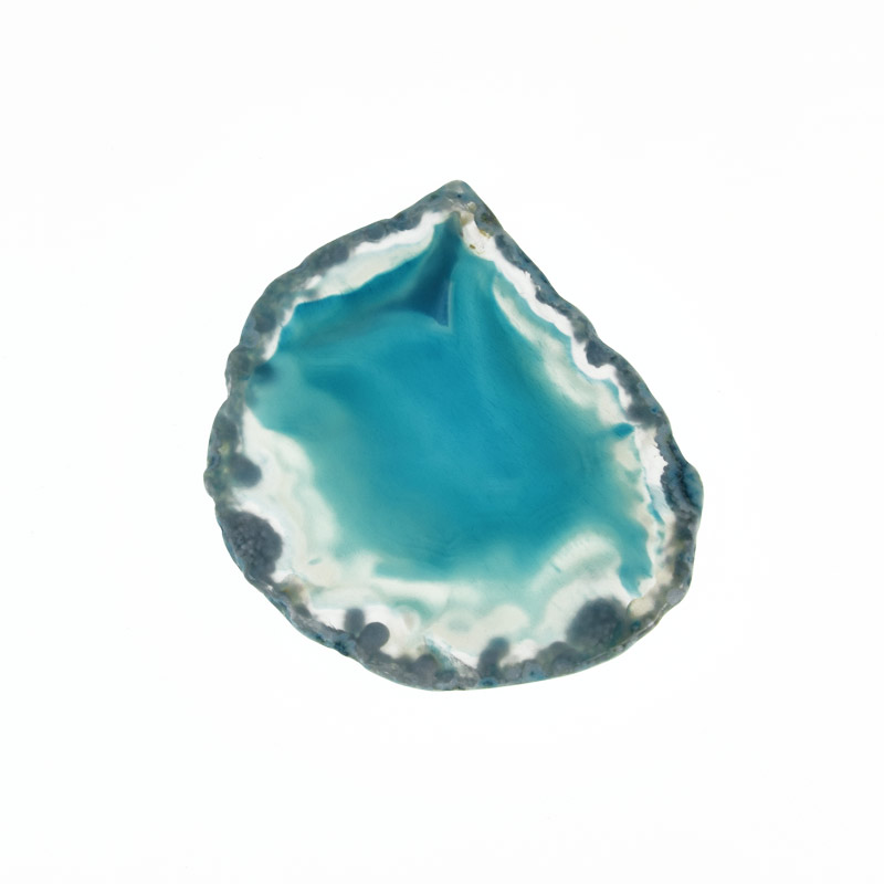 Зріз Агата без отвору, Блакитний, 58х48 мм (POD-020145)