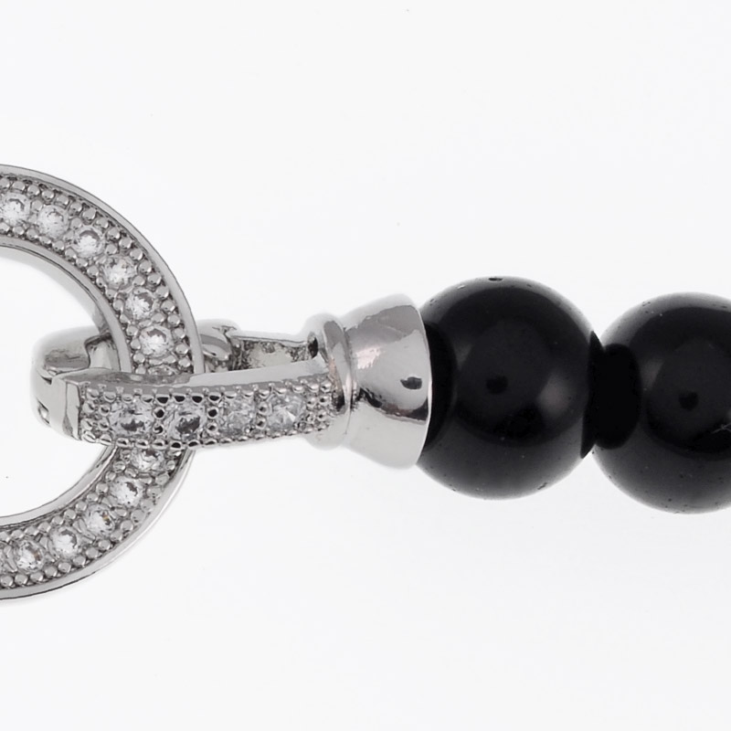 Застёжка, 32х16 мм, Латунь с покрытием Родий, Куб. цирконий (ZAM-055435)