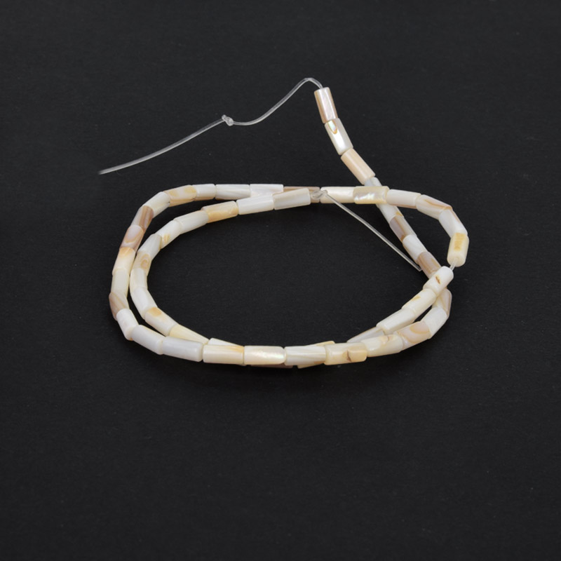 Бусины Перламутр бежевый, Натур. камень, 7х3 мм, Бочонок (BUS-058119)