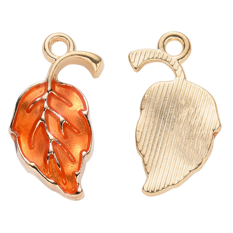 Підвіска метал. Листок помаранчевий, 20х10 мм, Золото (POD-053712)