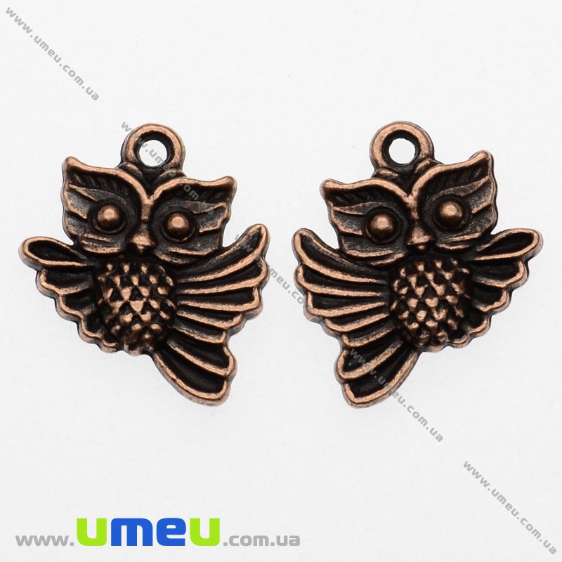 Подвеска метал. Сова (двухстор.), 18х15 мм, Медь (POD-001843)