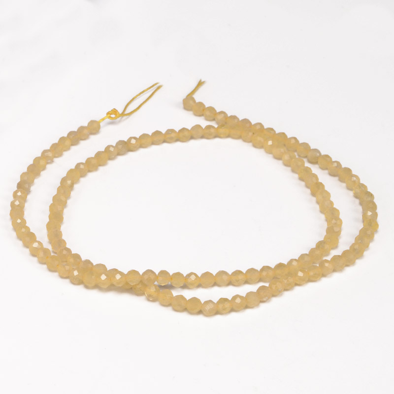 Бусины Кошачий глаз, Синт. камень, 3 мм, Желтые, Круглые граненые (BUS-054292)