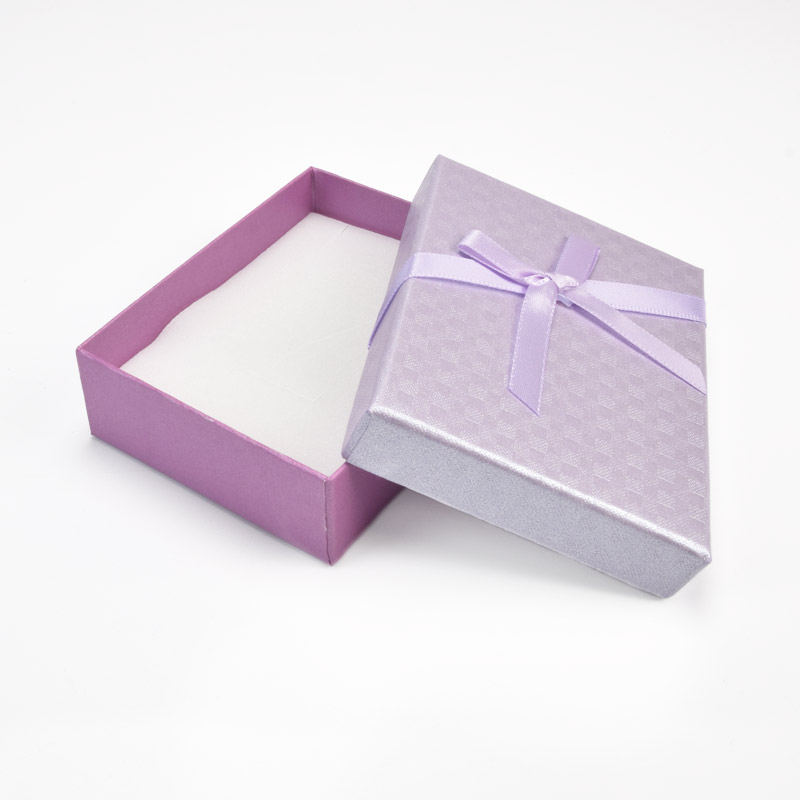 Подарочная коробочка Прямоугольная с бантиком, 9х7х2,5 см, Сиреневая (UPK-056833)