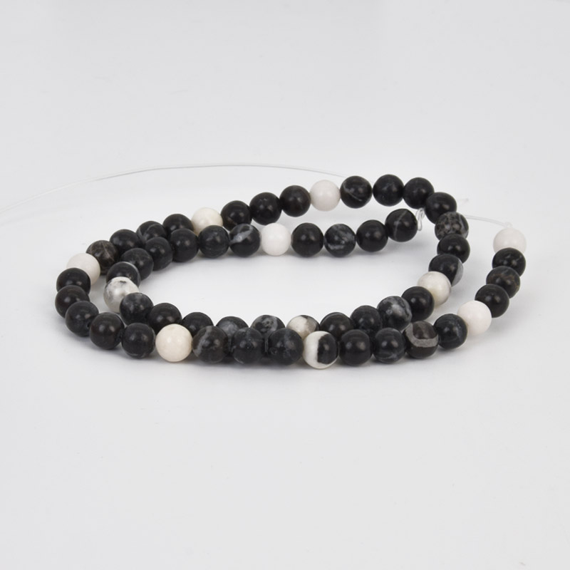 Намистини Яшма зебра, Натур. камінь, 6,5 мм, Круглі (BUS-058038)