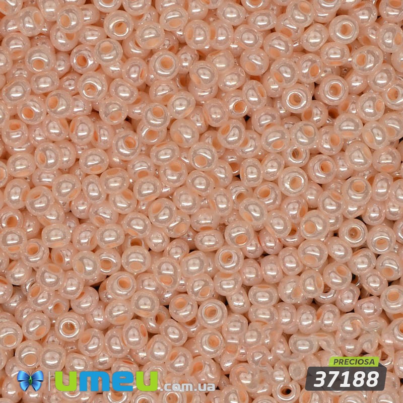 Бісер чеський №521 / 37188, Рожево-персиковий блідий, Перламутровий, 10/0 (BIS-003850)