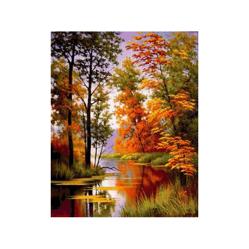 Набір алмазного живопису на підрамнику 50х40 см, Яскрава осінь (SXM-051396)