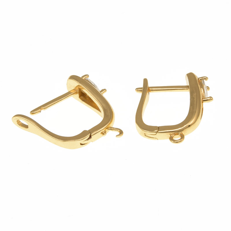 Швензи, Латунь з покриттям 18 kt, Стрази куб. цирконій, 18х15х5 мм (OSN-059035)